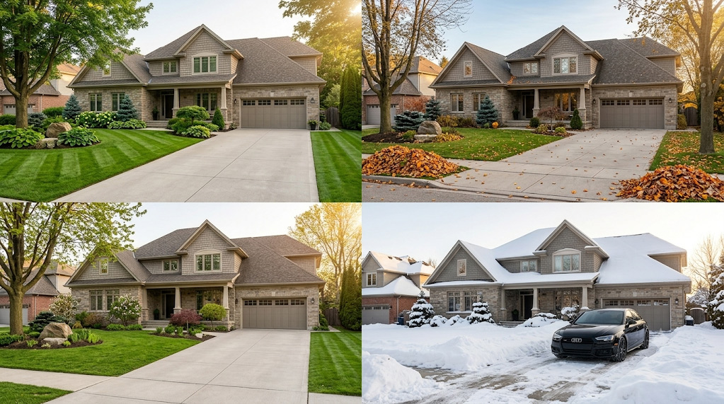 JPS Property Solutions 365 Peace of Mind Membership: Year-round property maintenance in North York, including drought-resistant yard care, spring cleanup, fall leaf removal, and winter snow clearing